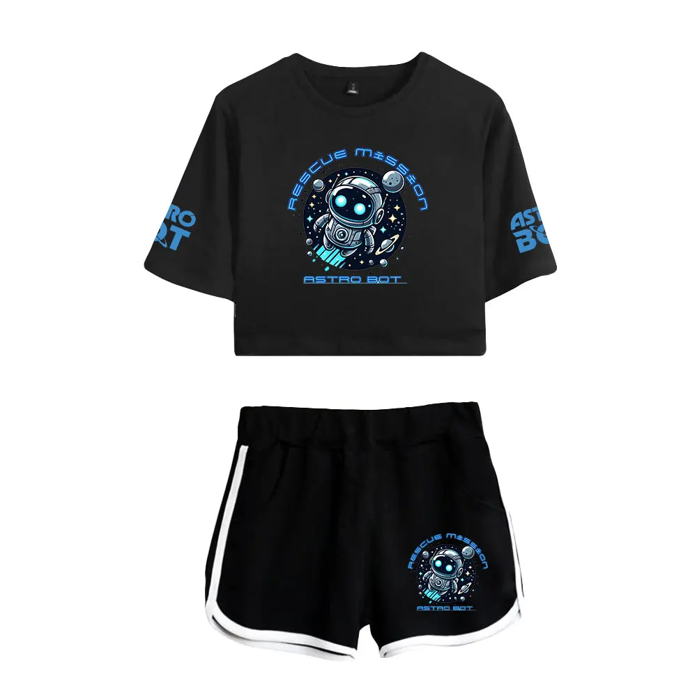 Hot Game ASTRO BOT ASTROBOT Summer Women's Sets Crop Top Shorts Two Piece Outfits Casual Tracksuit Streetwear