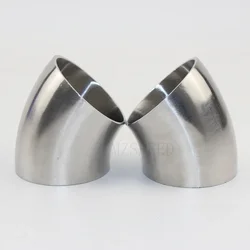 Sanitary Butt Weld Elbow 51 mm 57 mm 63 mm 76 mm OD 304 stainless steel welded 45 degree elbow polished