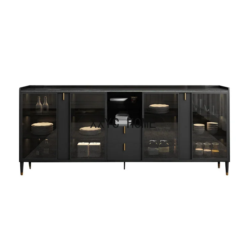 خزانة جانبية متكاملة خفيفة خزانة مشروبات فاخرة جدار غرفة المعيشة المنزلي خزانة شاي متعددة الوظائف