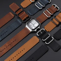 Genuine leather bracelet for Casio AE-1200/1100/SGW-300/W218H series modified retro cowhide men's watch strap watchband 18mm