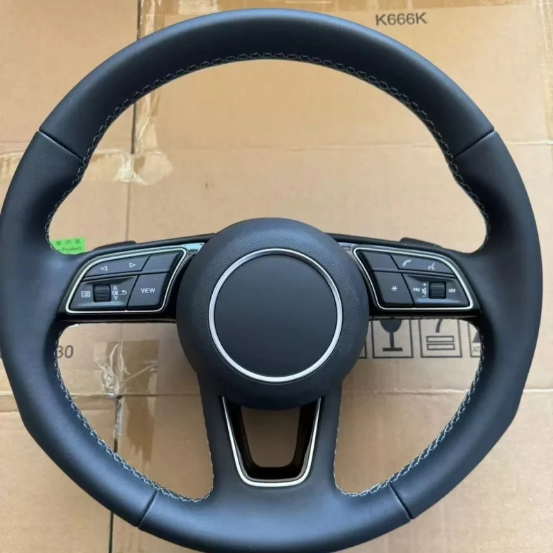 Customized Circular Steering Wheel Leather Steering Wheel For Audi A3 A3L A7 A8 RS A3 A4L A5 A6L Q5 Q7 A7 Q2 Q3 Car Accessories