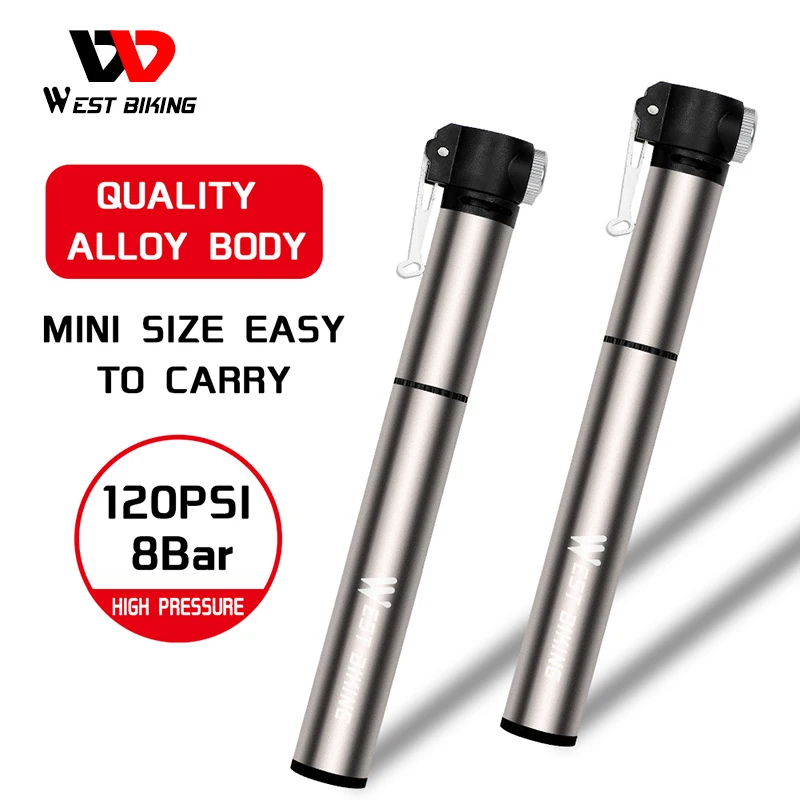 

Мини-портативный велосипедный насос 120PSI, насос для горных велосипедных шин, клапан Шредера, шланговые насосы, аксессуары для велосипеда