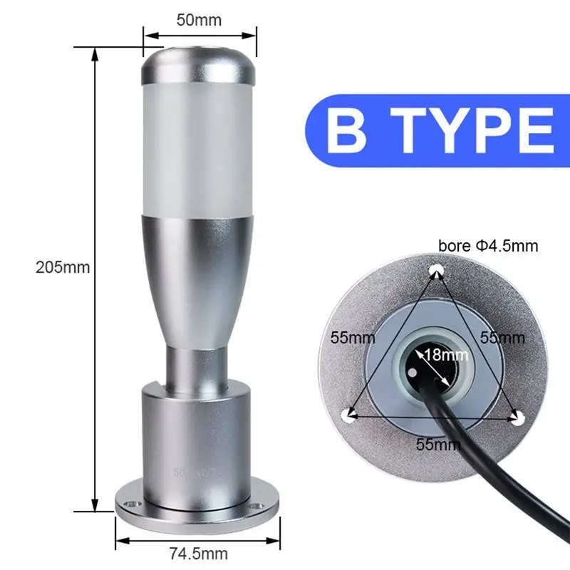 ABBY-أحمر أخضر أصفر ثلاثي الألوان Led ضوء تحذير وامض 12 فولت معدن ستروب منارة الطيار مصباح إشارة مع الجرس C