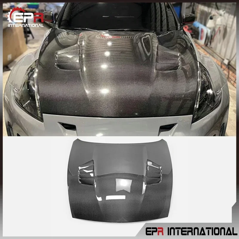 Bonnet For Nissian 09-19 370Z Z34 VRS Style Carbon Fiber Vented Hood