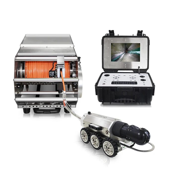 Cámara larga del robot del gateo de la inspección de tuberías de alcantarillado del sistema de detección de tuberías de 360 grados