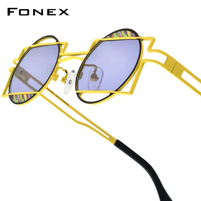 FONEX Pure Titanium Sunglasses Women 2026 New in Trendy Brand Design Round Sun Glasses High-end Japanese Shades 85929T