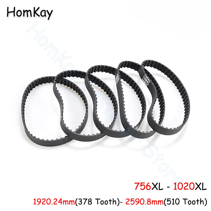 XL Timing Belt Rubber Closed-loop Transmission Belts Pitch 5.08mm No.Tooth 378 385 414 425 430 442 450 - 510Pcs width 10 15mm