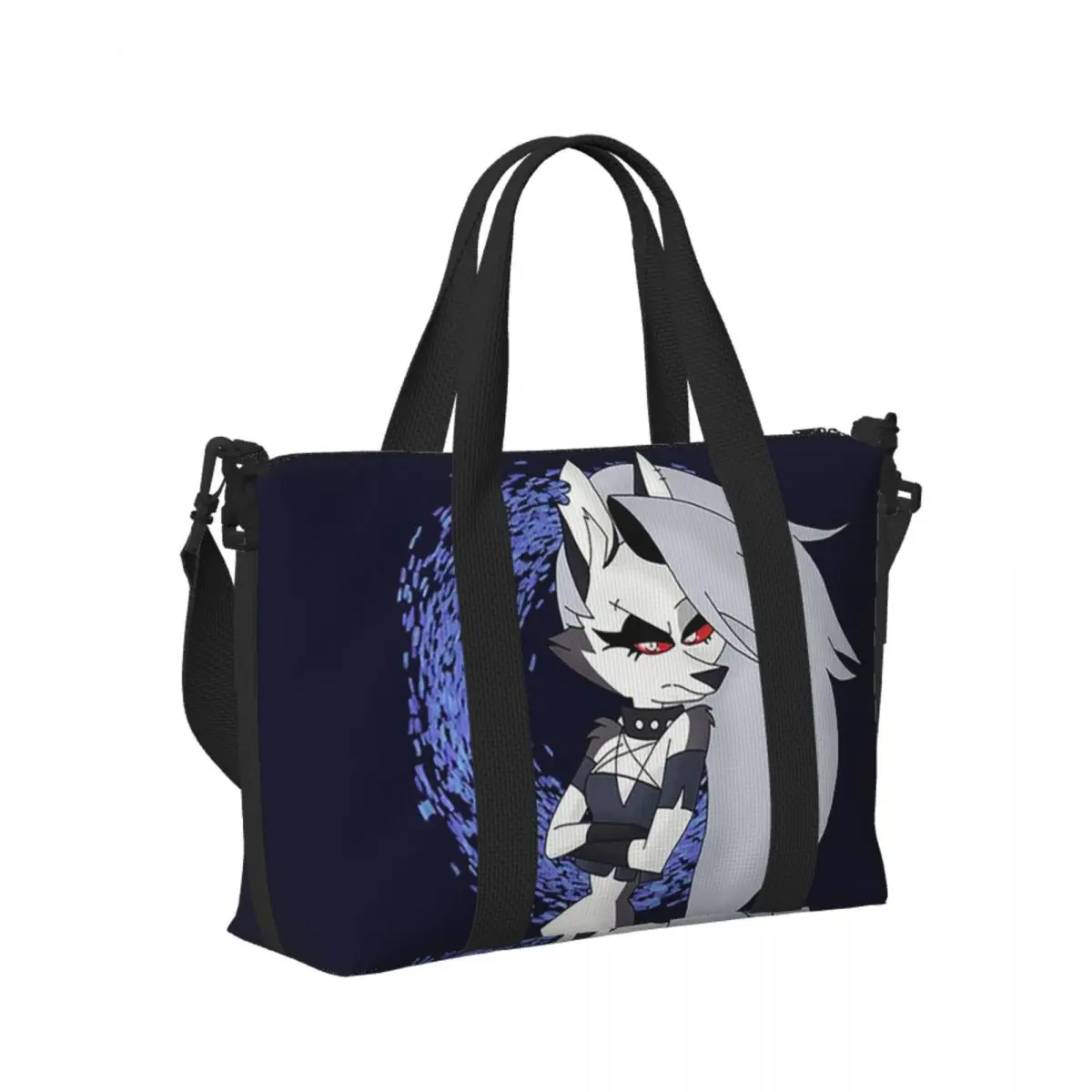 

Loona Collage Helluva Boss Anime Beach Travel Bag Large Capacity Tote Bags for Gym Yoga Women Shopping Duffle Shoulder Bag