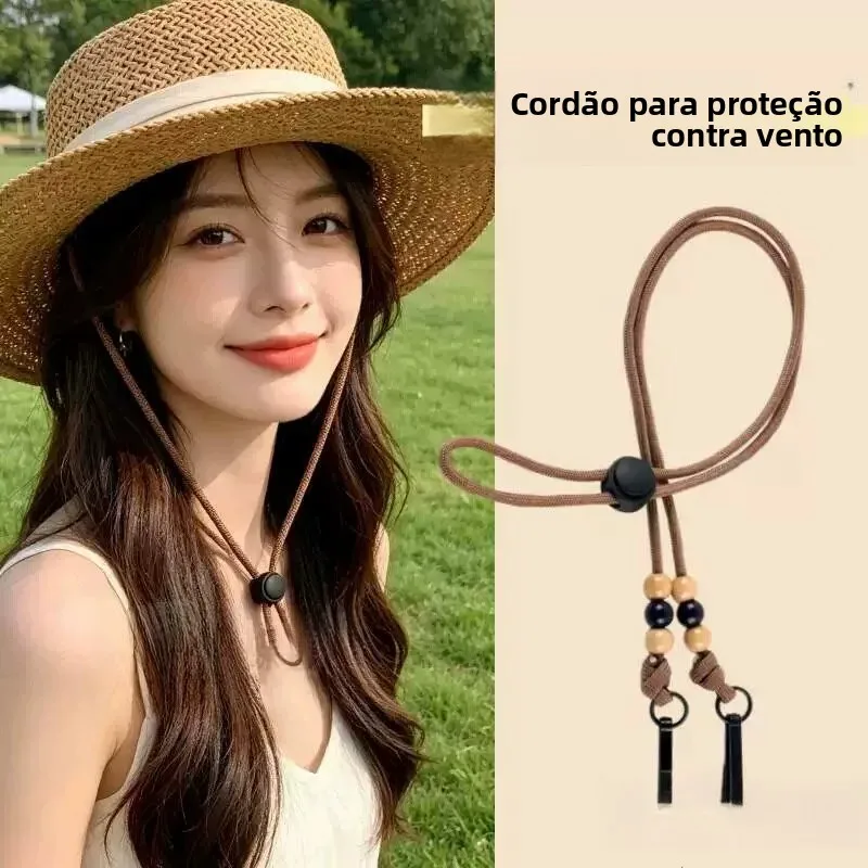 women's-fishing-hat-cord-fixed-sun-protection-cap-special-coffee-color-drawstring-straw-hat-with-buckle-fastening-diy-sewing
