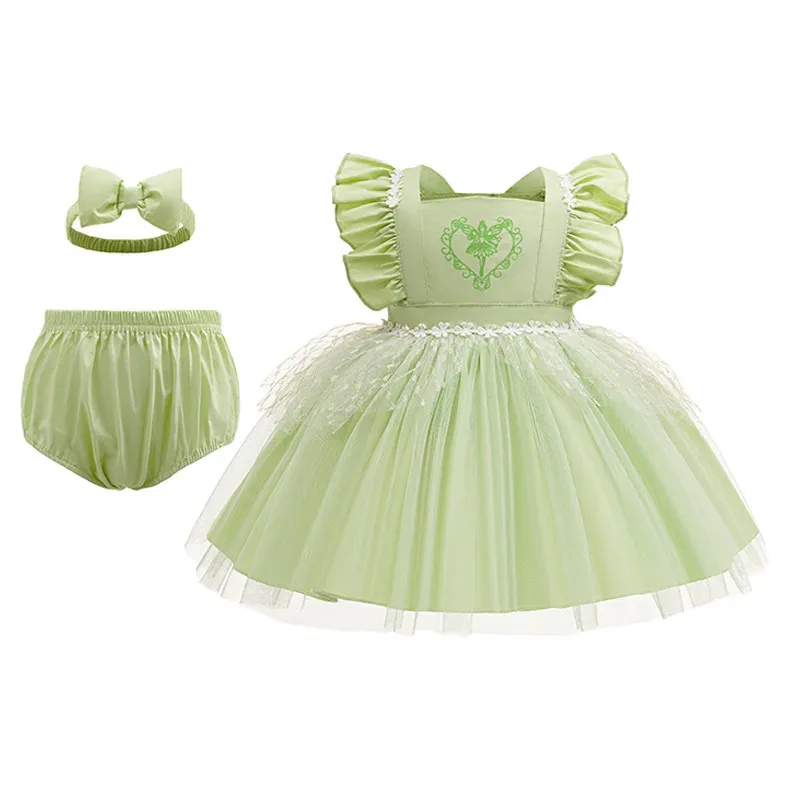 Ad1 criança princesa bandana + macacão cuecas conjunto de roupas neve branca sofia sereia infantil macacão roupas da menina do bebê 5 @ rd ~