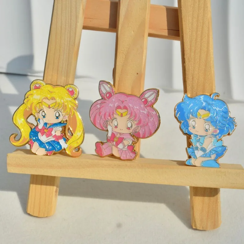 

Sailor Moon Cute Brooches Anime Pins Cartoon Character Derivative Bags and Clothes Decorations Brooch Birthday Party Gifts New