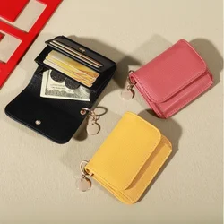Nuovo portafoglio da donna in stile coreano, portamonete semplice in tinta unita, borsa portatile per carte di credito
