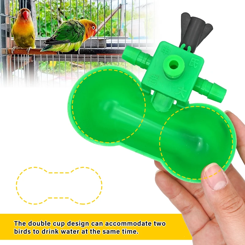 5/10/20Pcs Pássaro Bebedor Tigela Alimentação de Água para Pombo Quail Frango Automático Beber Copos Duplos com Parafusos Alimentador do Pássaro