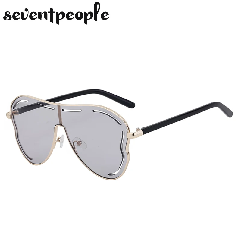Oversized One-Piece Square Shield Sunglasses with Metal Frame Oversized Square Shield Sunglasses Women Big Frame 2026  main image 3