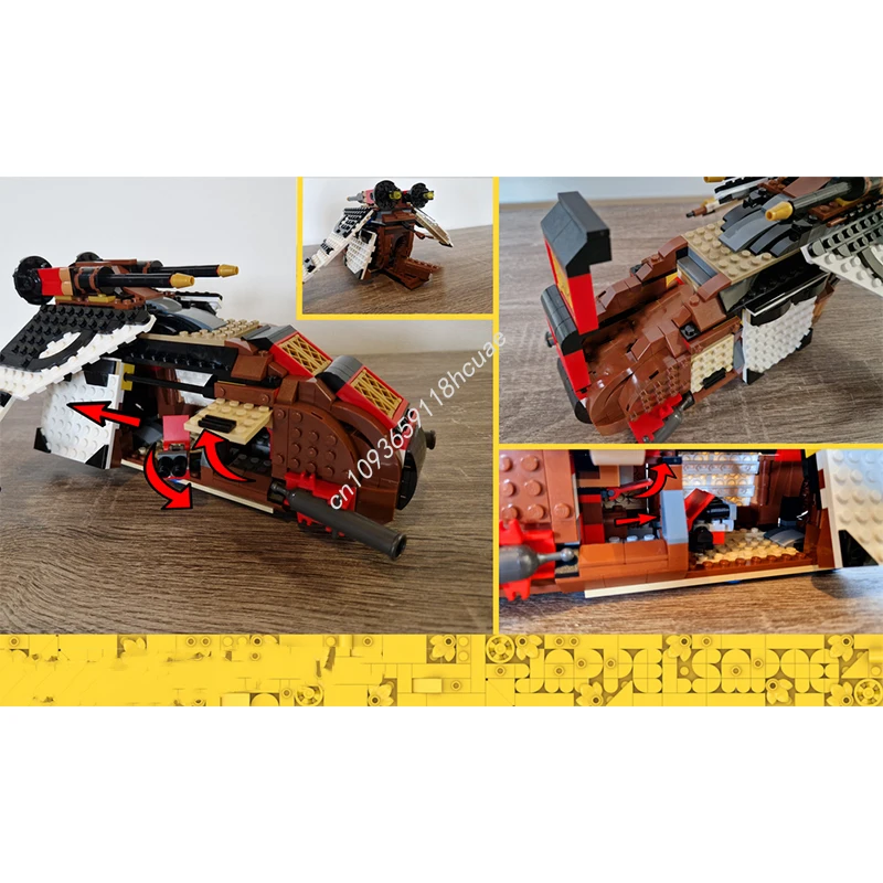 883 Stück MOC Pirate Gunship Bausteine Sammler Weihnachtsspielzeug Geschenk STEM Kunststoffidee Konstruieren Pädagogisch Kreativ