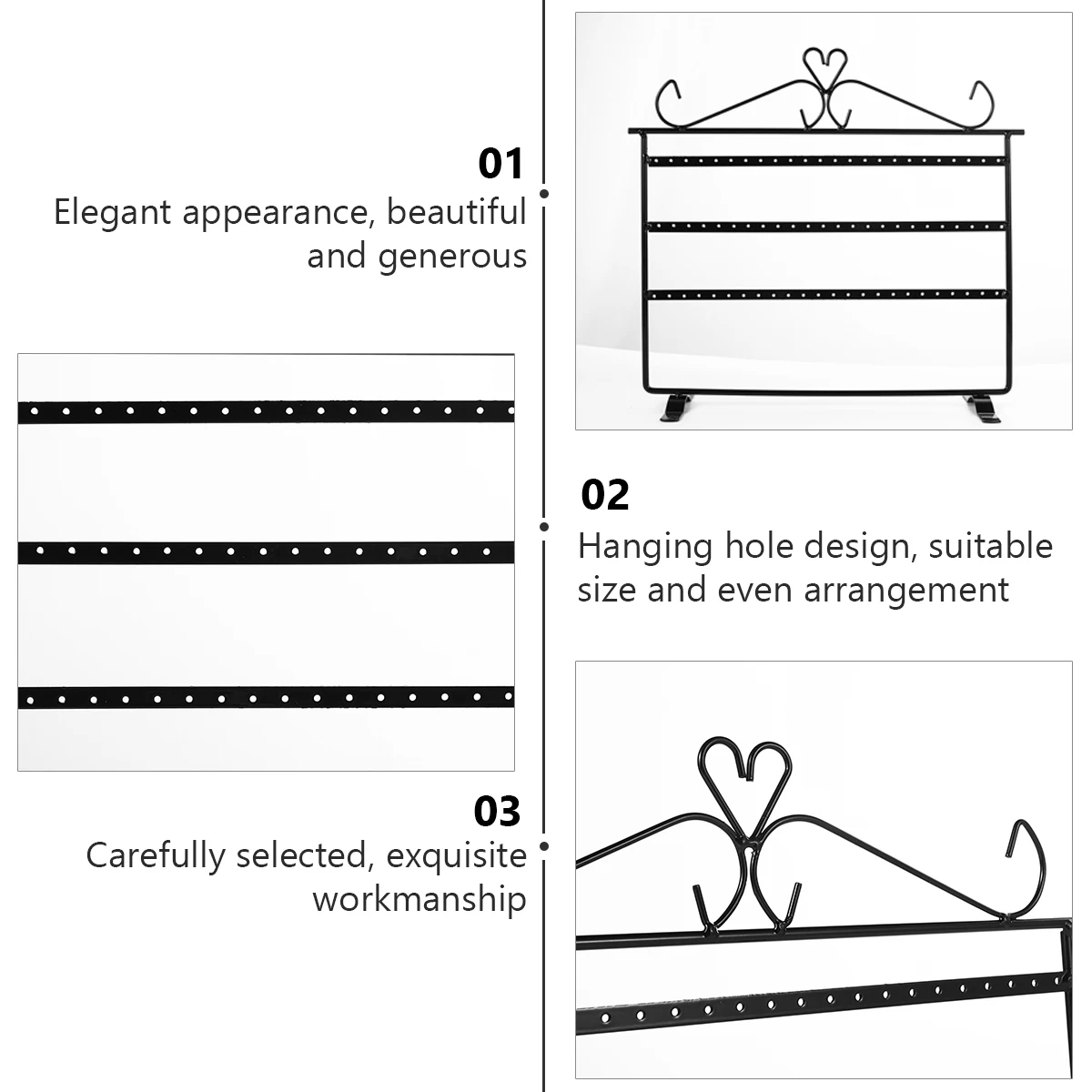 

Earring Display St 3 Tiers Metal Jewelry Rack Holder for Earrings Studs Pendants Keychains ganizing Home Counter