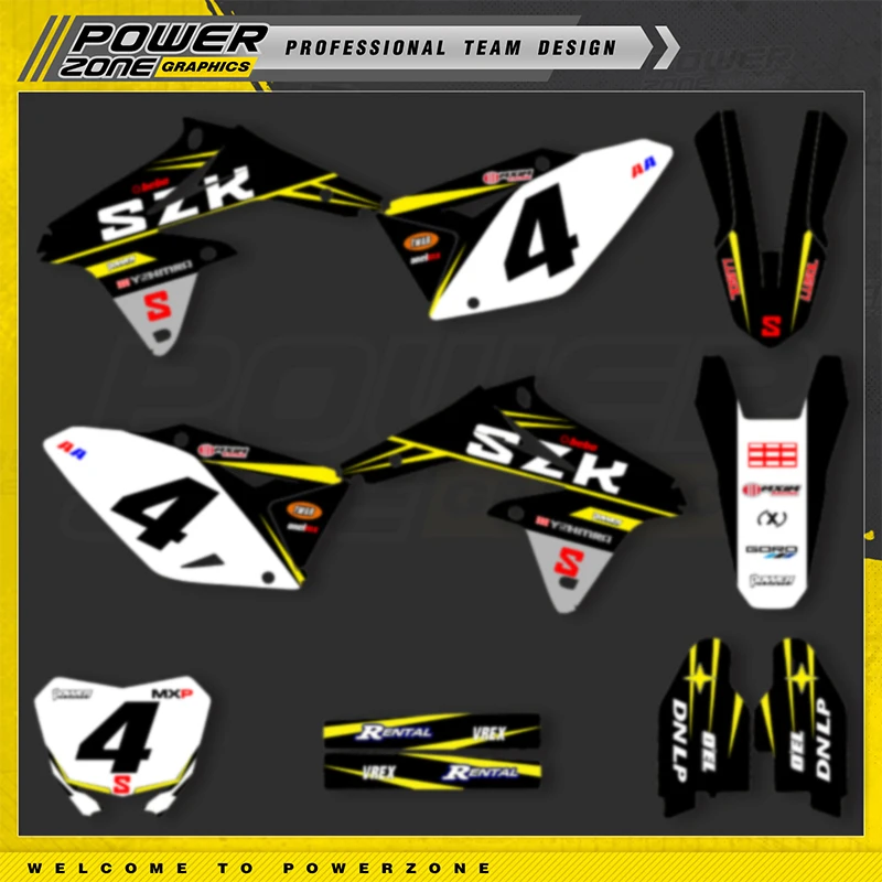 

POWERZONE Custom Motorcycle Stickers For SUZUKI RMZ450 2008-2017 RMZ 450CC Customized Graphic Number Protection Kit 03