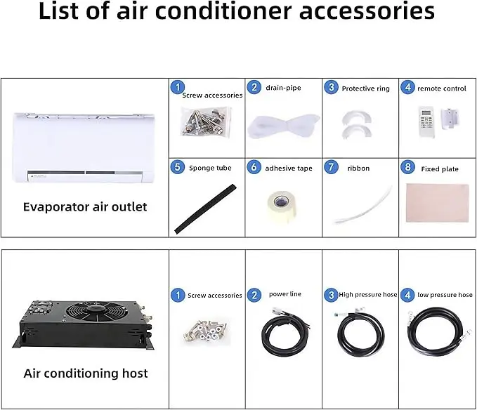 TELCOOL 48V DC Silent Air Conditioner Bottom Hidden & RV Air Conditioner Suitable for Trucks,RVs,Construction Vehicles,Trailers