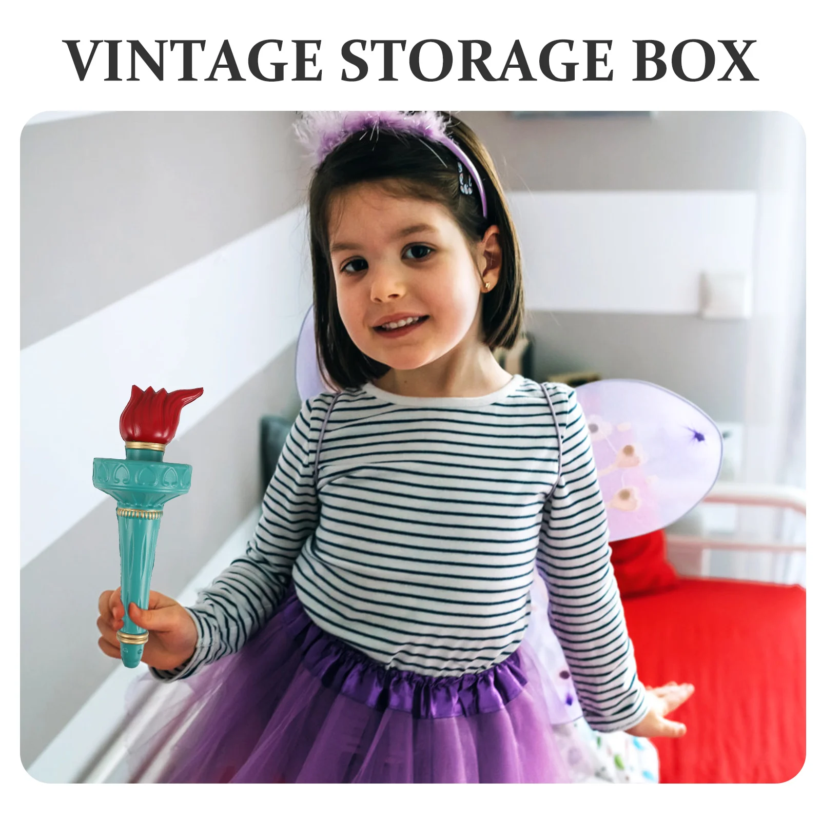 อุปกรณ์ประกอบชุดรูปปั้นเทพีเสรีภาพ รูปทรงคบเพลิง สีฟ้าอ่อน สมจริง สำหรับงานฉลองวันประกาศอิสรภาพ 4 กรกฎาคม