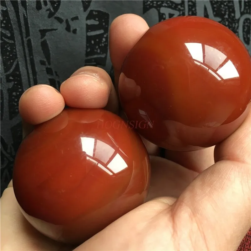 Natural agate health care ball handball jade Baoding ball middle-aged and elderly fitness ball exercise finger force to play