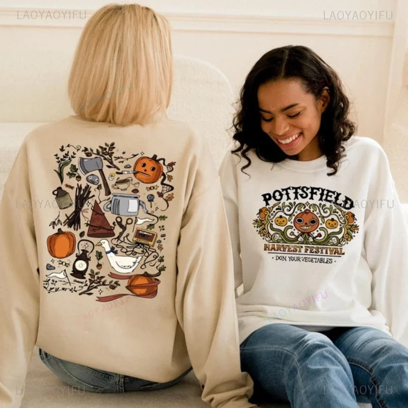 Pottsfield Harvest Festival Sweatshirt Over The Garden Wall Fun Pullovers Pottsfield Halloween Man Women Crew Neck Autumn Hoodie