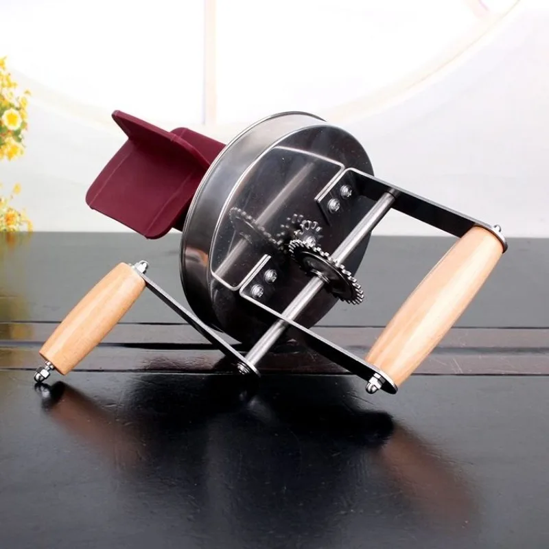 Clear glass European kitchen hand crank butter ghee mixer household kitchen gadgets