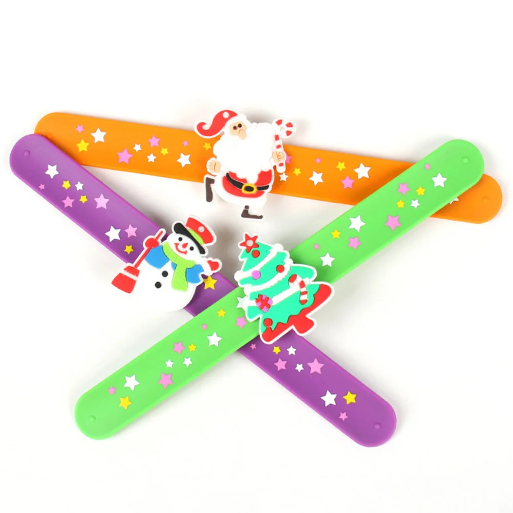 

8pcs Christmas Silicone Slap Bracelets Elk Theme Party Favors Kids Child slap for adults bracelets game prizes events