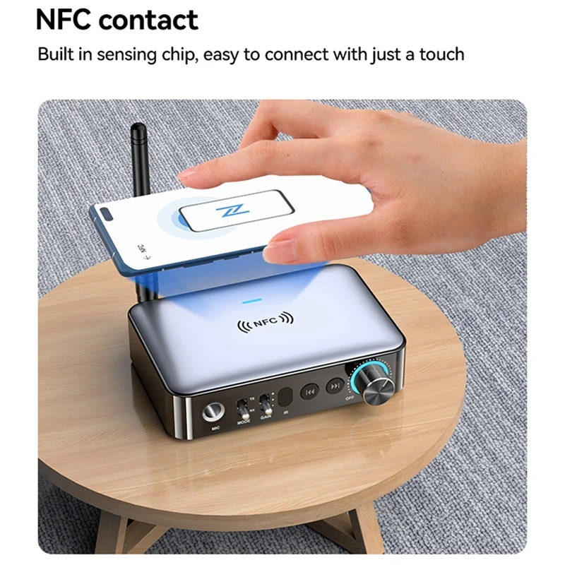 Bluetooth аудиоприемник-передатчик NFC AUX 2RCA U-диск TF 6,5 микрофон коаксиальный оптический DSP декодирование HIFI беспроводной адаптер прочный A