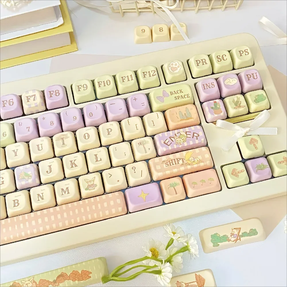 133/141 Key EOA Desert Fox, Keycap PBT for Mx Cherry Gateron Switch Mechanical Keyboard Kit