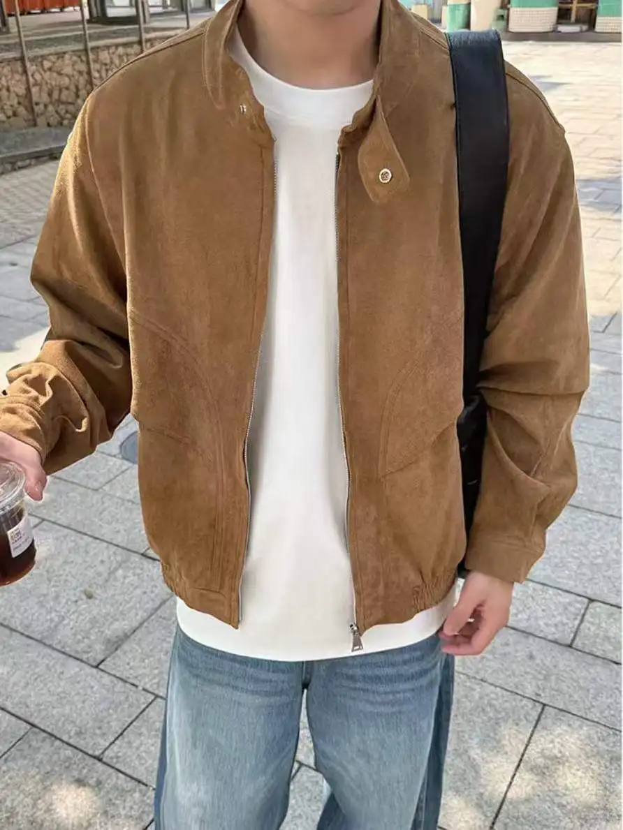 

Американский ретро замшевый воротник-стойка Harington Jaet мужской осенне-зимний повседневный свободный открытый кардиган верхняя одежда