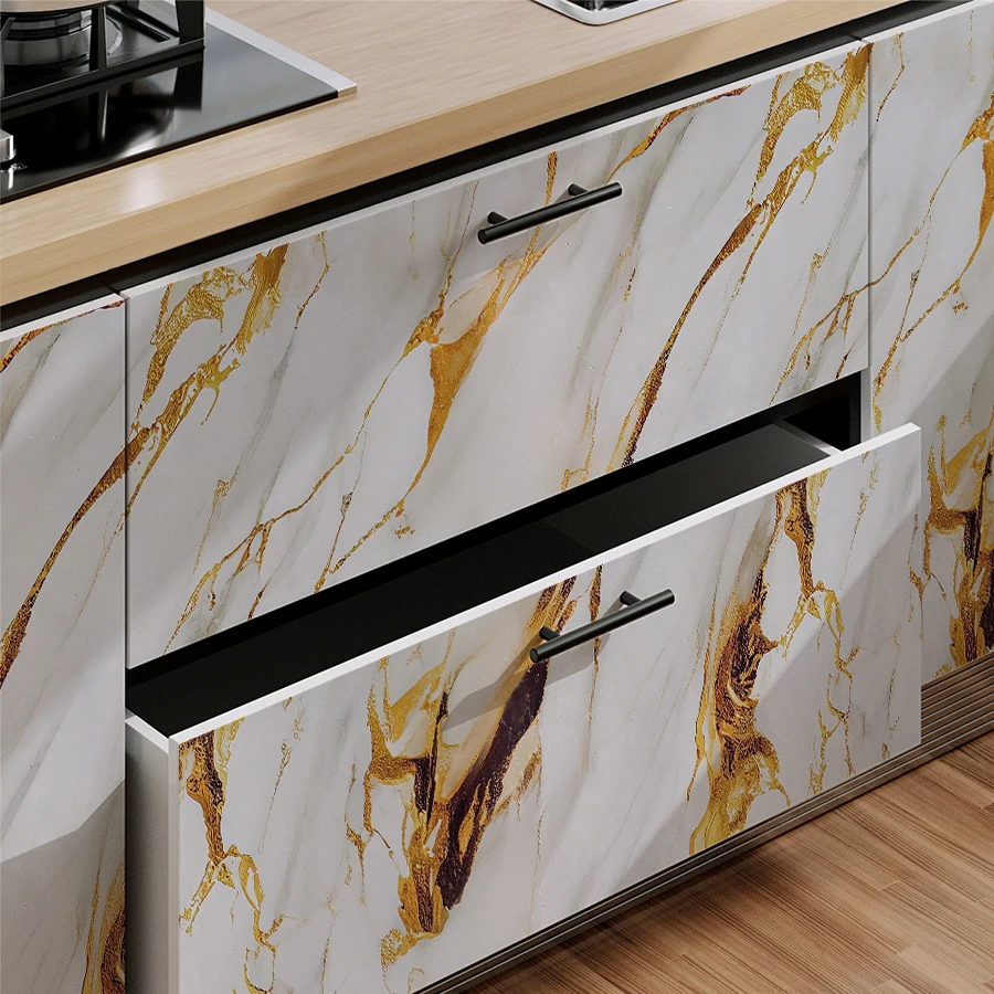 ورق جدران رخامي ذاتي اللصق لموقد المطبخ مقاوم للماء والزيت وملصقات الأثاث وخلفية المطاعم