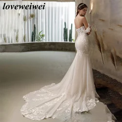 Vestidos De novia De marfil para mujer, vestido De novia De sirena, Mangas desmontables, tren De corte, Sexy, escote Corazón, bohemio