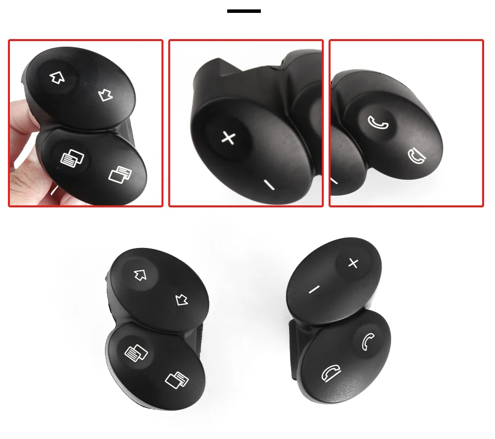 1 Pair Car Steering Wheel Multi‑function Volume Phone Control Button Cover 2308202310 For Mercedes‑Benz W211 W463 W209 W219 R230