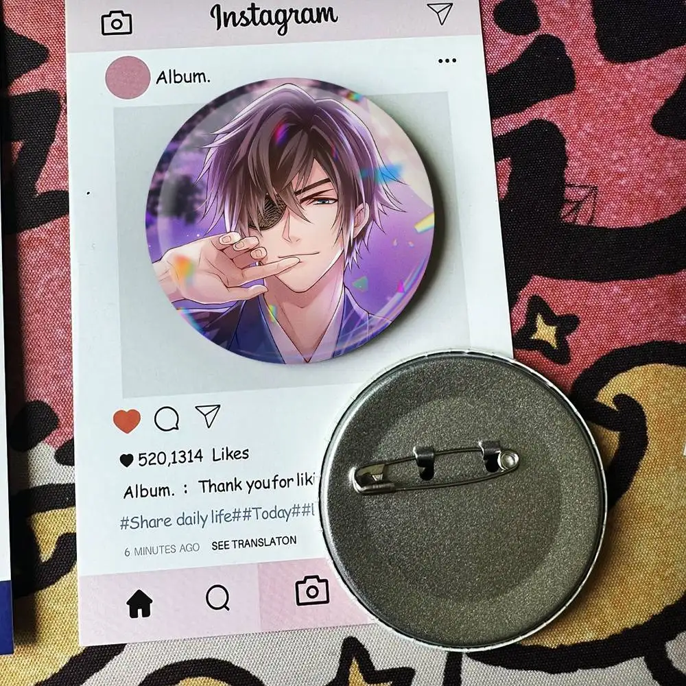 Ikemen Sengoku Romances Across Time   Laser Badge Creative Pins Brooch for Bag Clothes Hat Decor Gifts Fans Collect
