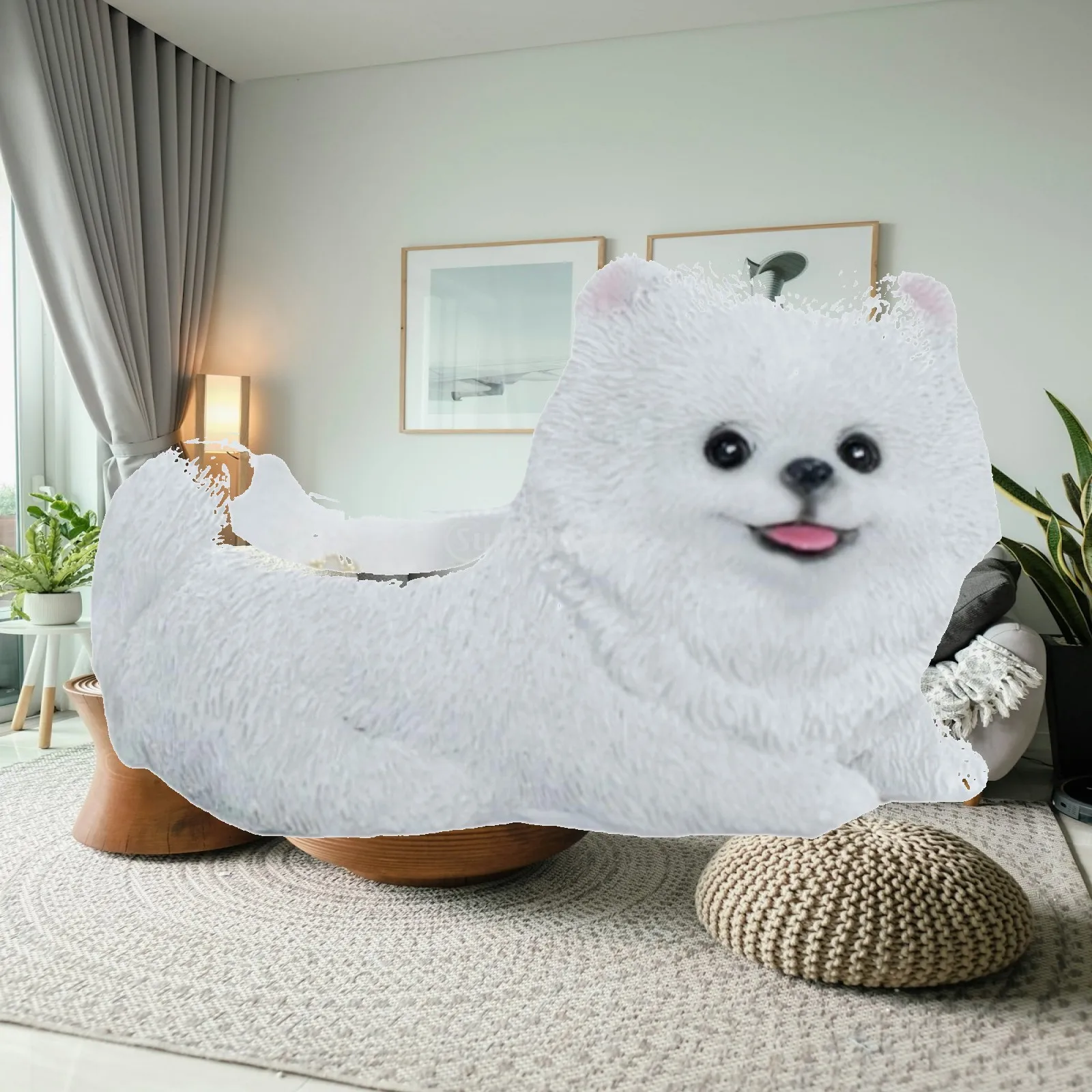 Dog Sculpture Resin Tabletop Statue Animal Figurine for Home Garden Pet Collectible Decor