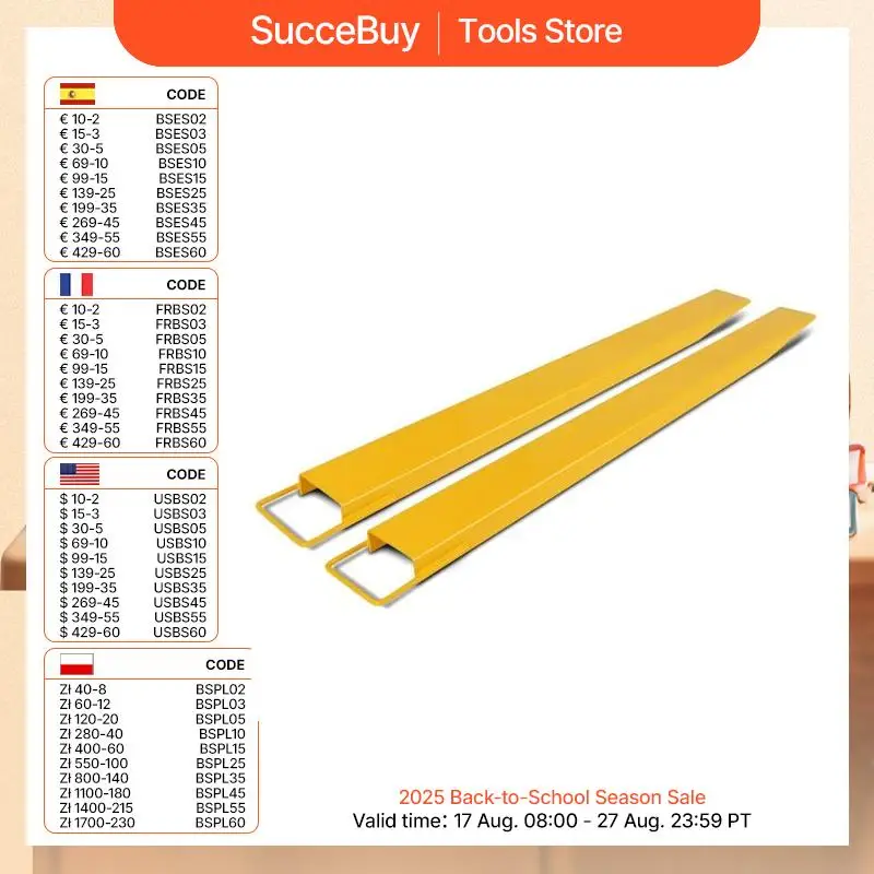 VEVOR 60 72 84 96นิ้วพาเลทส้อม Extensions Heavy Duty ยาวรถยกยกส่วนขยายสำหรับคลังสินค้าและโรงงาน