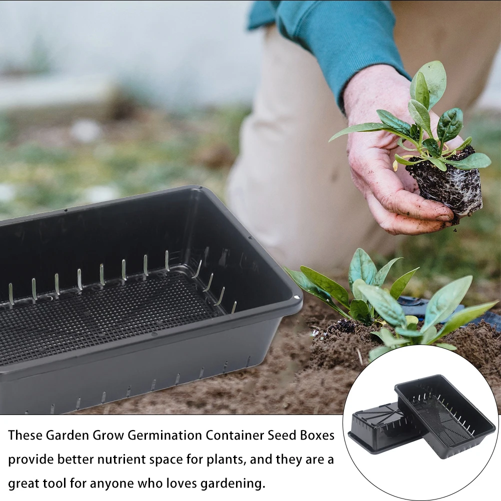 

2 Pcs Seedling Tray Durable Reusable Plastic Microgreens Succulents Herbs Salad Plants Nursery Germination Container Gardening