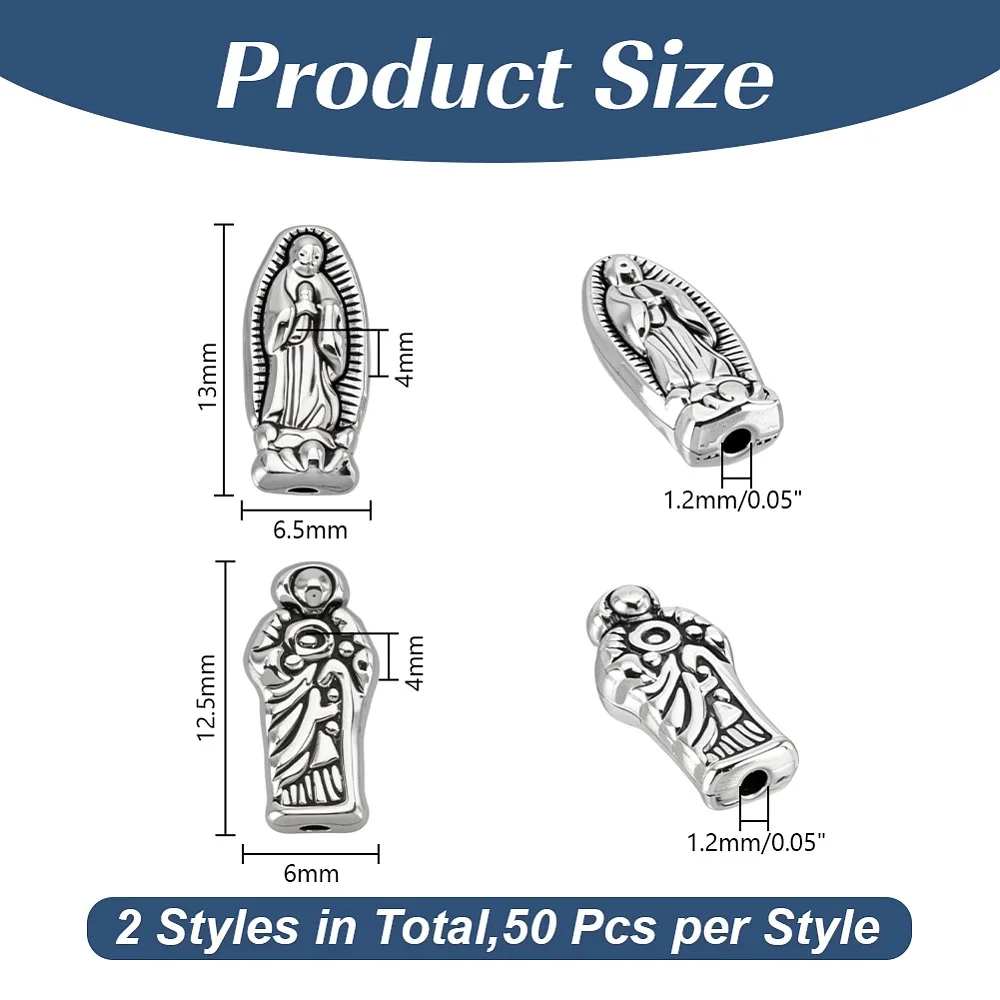 100-pecas-2-estilos-de-contas-de-liga-metalica-sem-cadmio-e-sem-chumbo-prata-125~13x6~65x4mm-furo-12mm-50-pecas-estilo