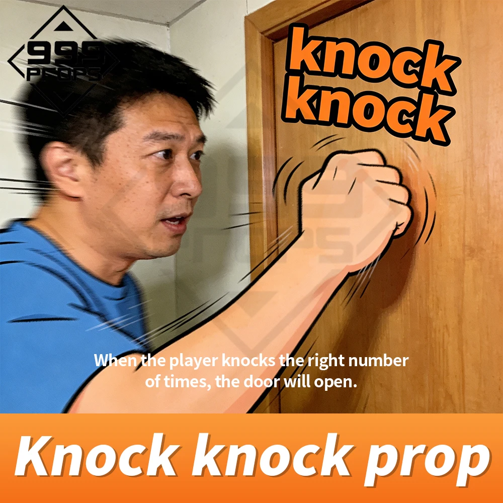 

Реквизит для квест-комнаты: устройство для стуканья в дверь (KNOCK) с определенным количеством стуков для решения головоломки, открытия двери и снятия магнитной защелки. Игра на выживание KNOCK.