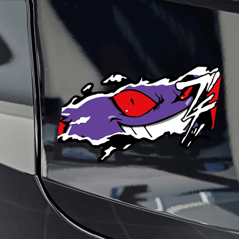 Pokémon Evil Gengar pegatina decorativa reflectante, cara sonriente, parabrisas trasero, impermeable, expresión divertida