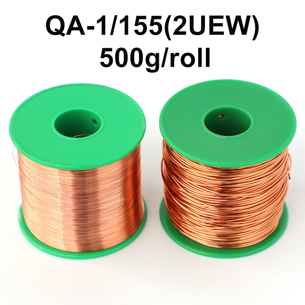 

500g/roll QA-1-155 2UEW Enameled Copper Winding Wire 0.06mm-0.5mm Cable Magnet Wire Enameled Copper Winding Wire