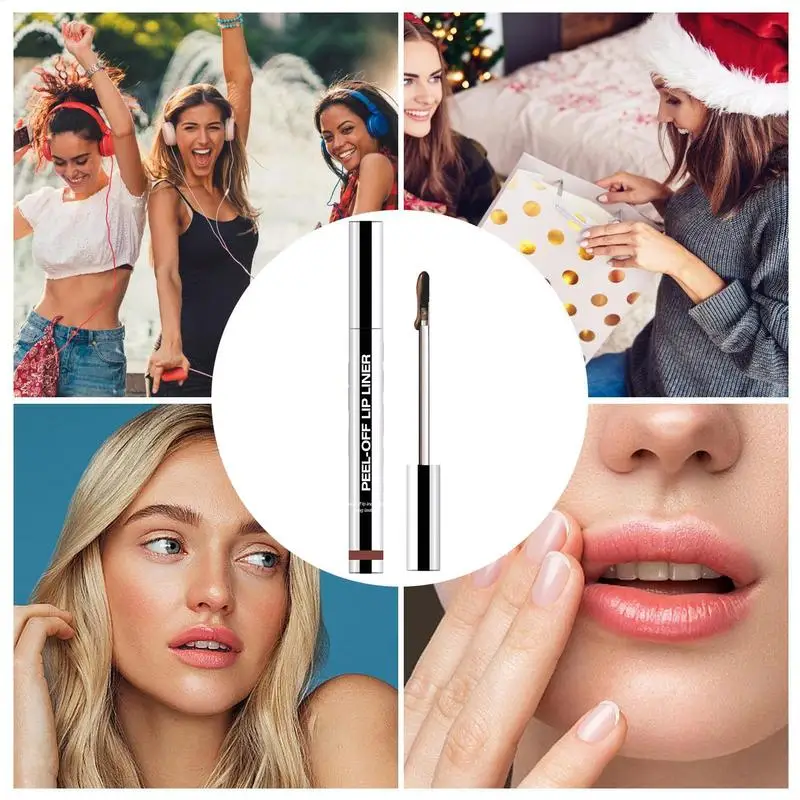 Crayon à lèvres imperméable Peel Off tatouage brillant à lèvres imperméable longue durée mat lèvres teinte brun Contour déchirures lèvres tache cosmétique