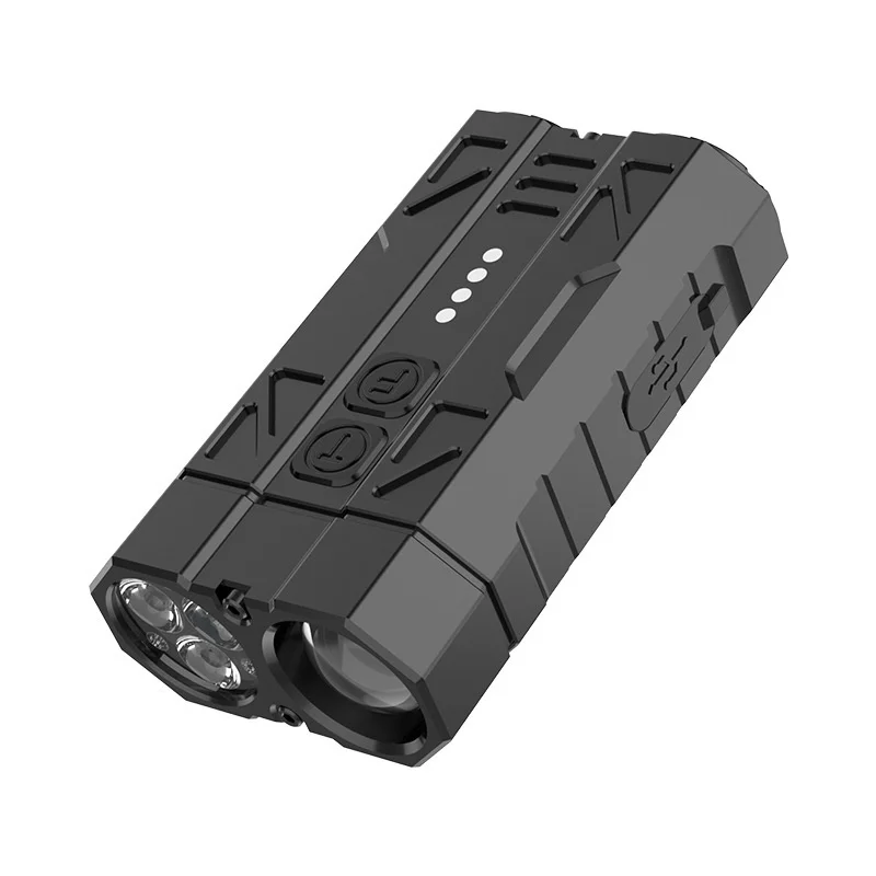 EDC High Power Flashlight Dual Switch USB Rechargeable Long Battery Life White Laser Aluminum Alloy Construction