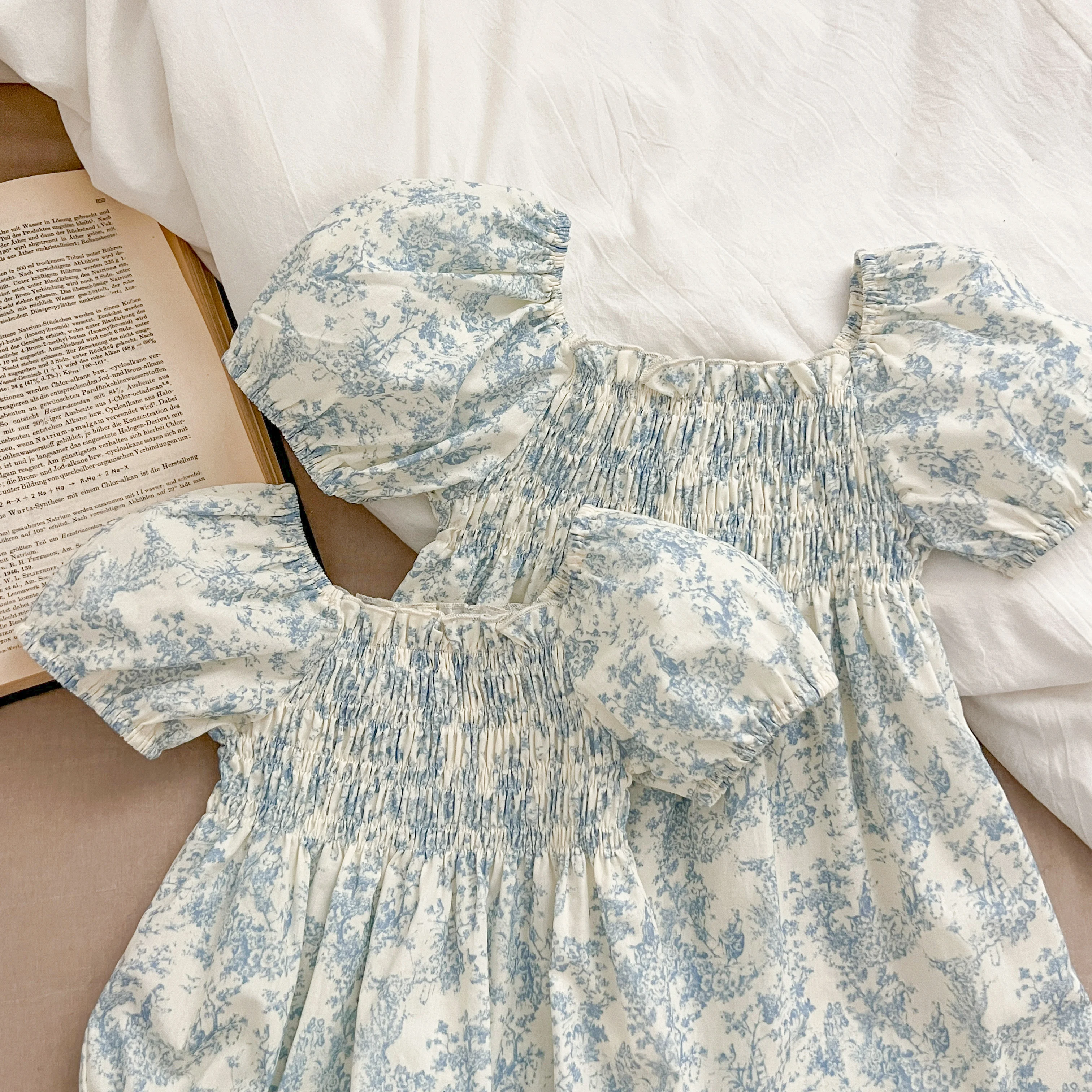 Sommer Schwester Kleid Infant Neugeborenes Baby Mädchen Kleidung Schwester Weibliche Baby Kleine Gebrochene Blaue Blume Kurzarm Strampler Kleidung ﻿ – Detail 25