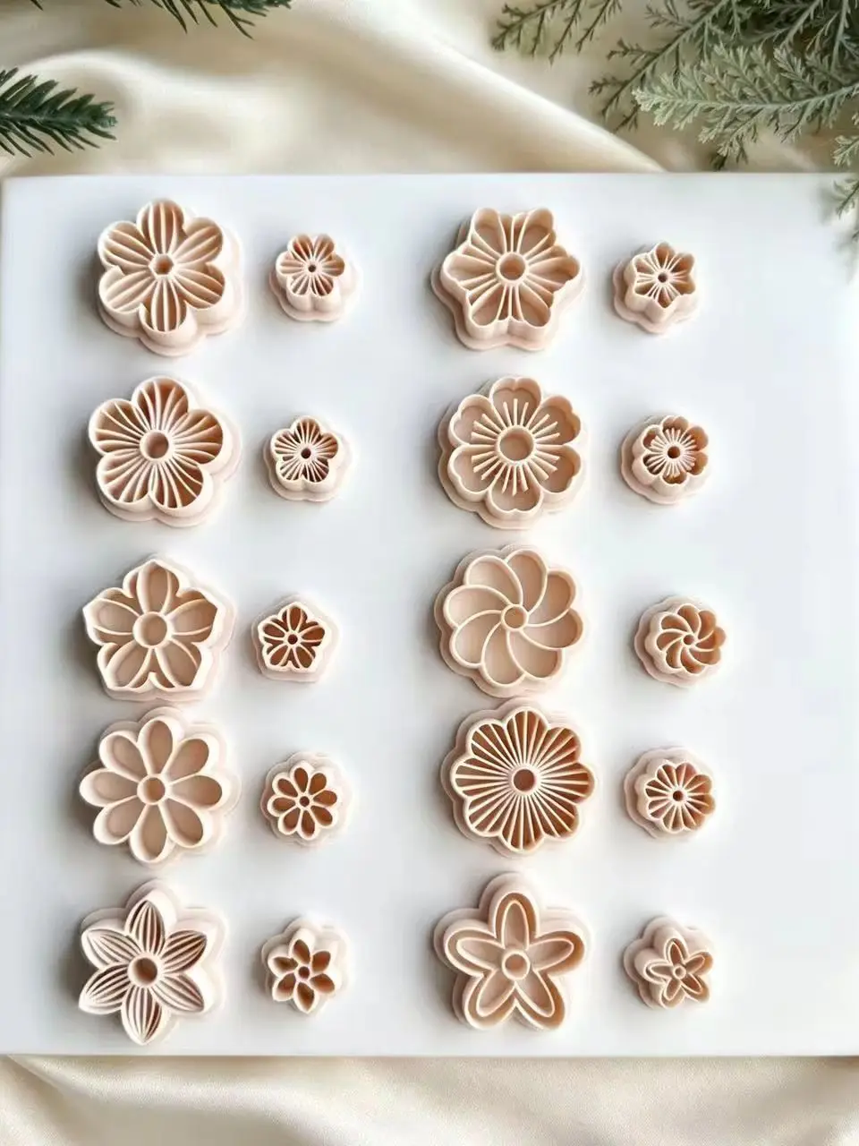 Frühlingsblumen-Formen aus Polymer-Ton, Mehrfache Frühlingsblumen-Ausstecher, Schneidformen für DIY-Ohrringherstellung, 3D-gedruckte Tonwerkzeuge – Detail 1