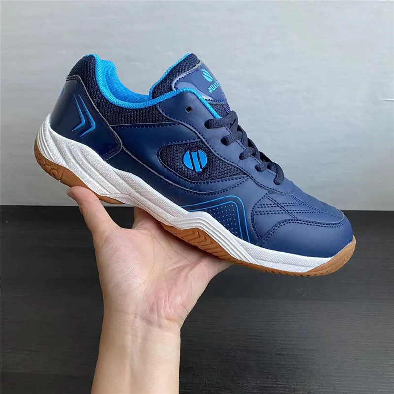 

Professional Badminton Shoes Mens Blue Gym Shoes Men Leather Indoor Sports Shoe Man Anti-Slippery Table Tennis Shoe Big Boy