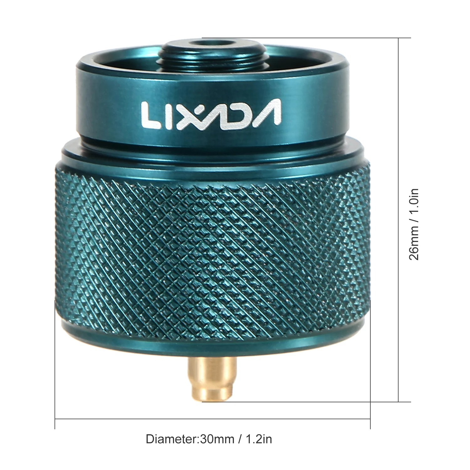 Lixada LPG Canister Head Adapter 1L Outdoor Camping Propane Small Tank Input EN417 Lindal Valve Output