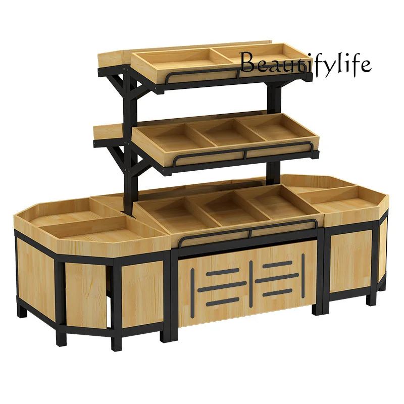 

Fruit Display Shelf Shelf Fruit and Vegetable Rack Convenience Store Zhongdao Multi-Layer Steel Wood Multifunctional