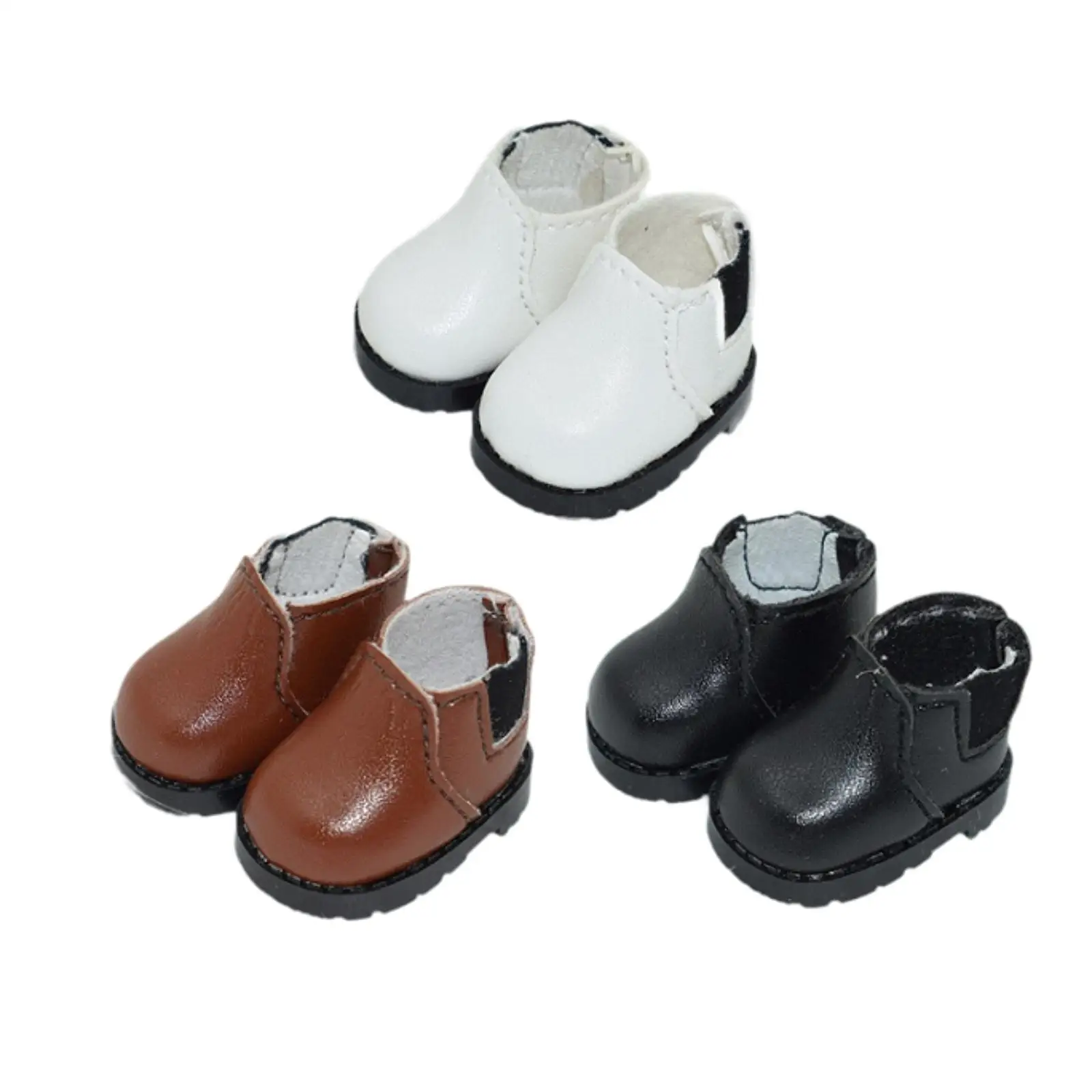 Doll Shoes Square Toe Shoes for 17cm Doll Pretend Play Toy Girl Gifts Fashion Fashion Doll PU Leather Shoes Doll Mini PU Boot