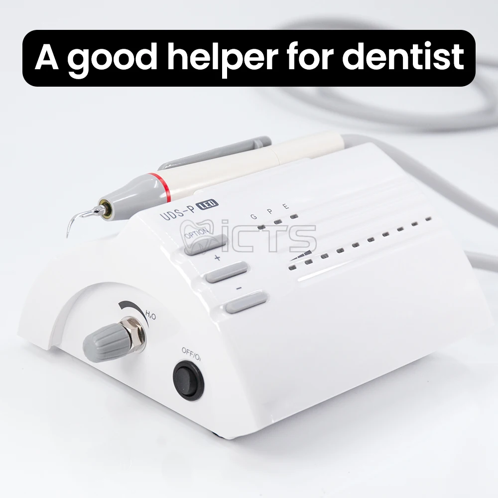 Raspador ultrassônico dental UDS P, peça de mão plug-in de frequência automática para escamação precisa e remoção de cálculo, manchas de tártaro